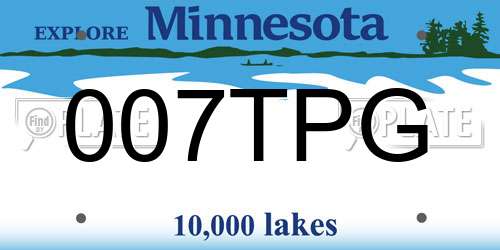 007TPG Minnesota License Plate