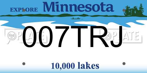 007TRJ Minnesota License Plate