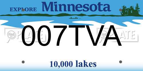 007TVA Minnesota License Plate