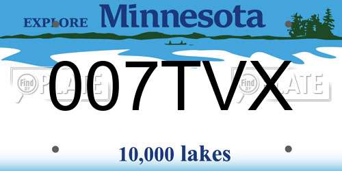 007TVX Minnesota License Plate