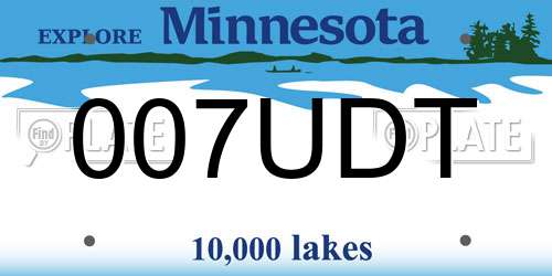 007UDT Minnesota License Plate