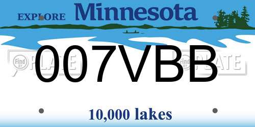 007VBB Minnesota License Plate