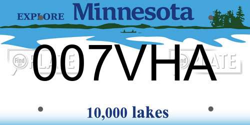 007VHA Minnesota License Plate