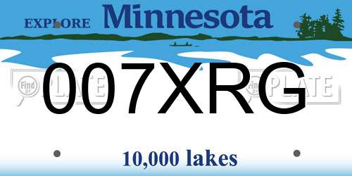 007XRG Minnesota License Plate