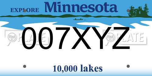 007XYZ Minnesota License Plate