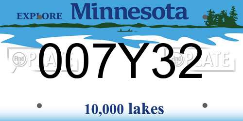 007Y32 Minnesota License Plate