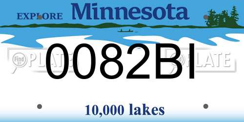 0082BI Minnesota License Plate
