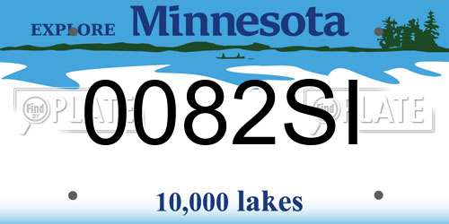 0082SI Minnesota License Plate