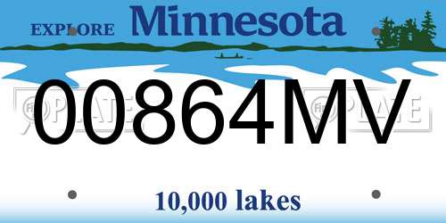 00864MV Minnesota License Plate