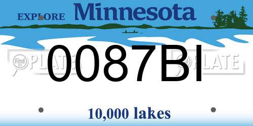 0087BI Minnesota License Plate