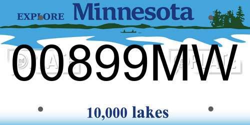 00899MW Minnesota License Plate