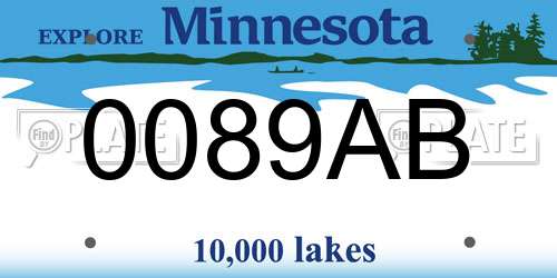 0089AB Minnesota License Plate