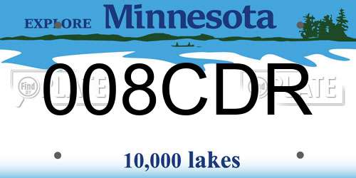 008CDR Minnesota License Plate