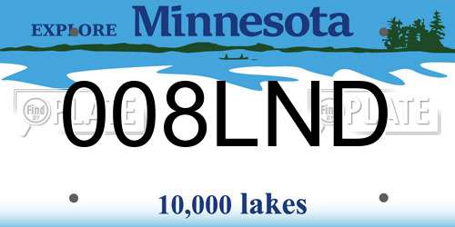 008LND Minnesota License Plate