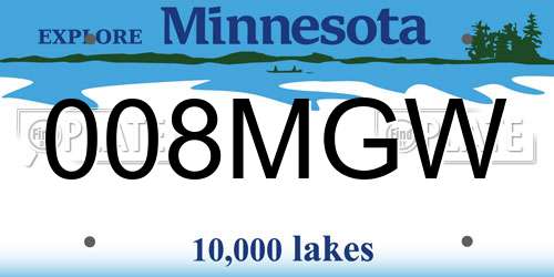 008MGW Minnesota License Plate
