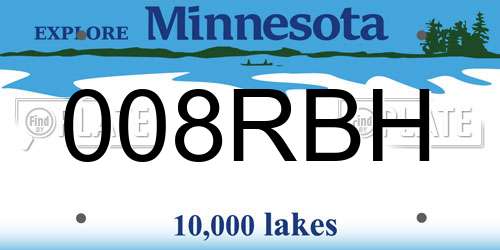 008RBH Minnesota License Plate