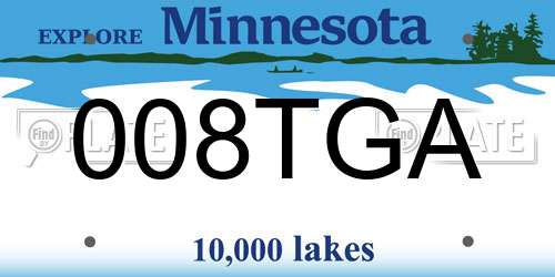 008TGA Minnesota License Plate