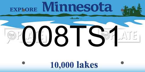 008TS1 Minnesota License Plate