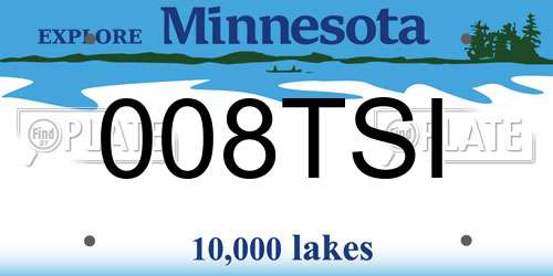 008TSI Minnesota License Plate