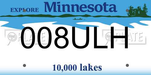 008ULH Minnesota License Plate
