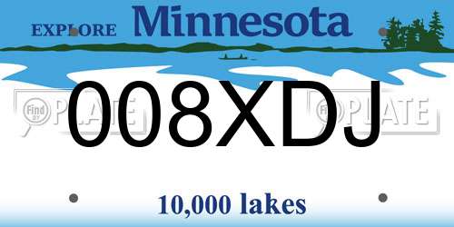 008XDJ Minnesota License Plate