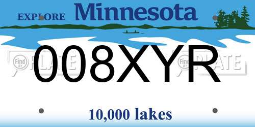 008XYR Minnesota License Plate