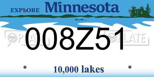 008Z51 Minnesota License Plate