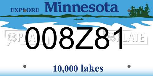 008Z81 Minnesota License Plate