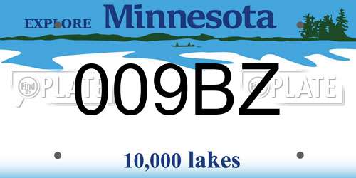 009BZ Minnesota License Plate