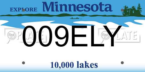 009ELY Minnesota License Plate