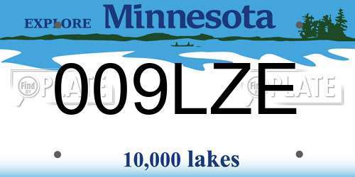 009LZE Minnesota License Plate