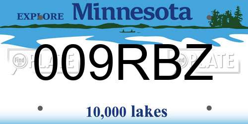 009RBZ Minnesota License Plate
