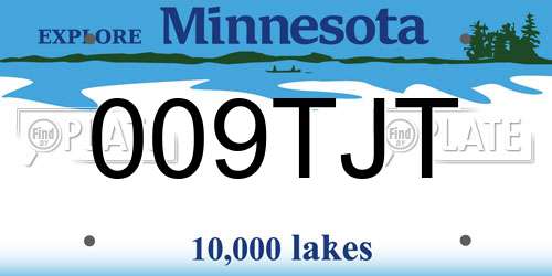 009TJT Minnesota License Plate