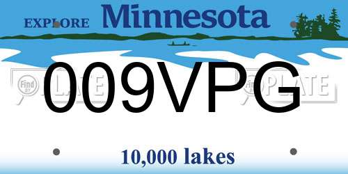 009VPG Minnesota License Plate