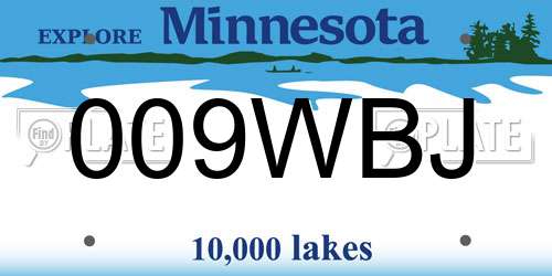 009WBJ Minnesota License Plate