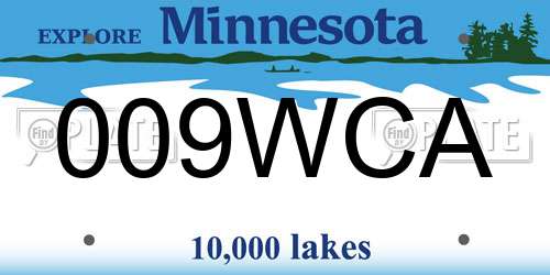 009WCA Minnesota License Plate