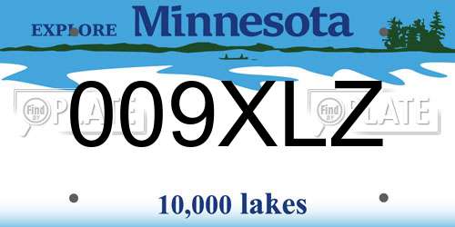 009XLZ Minnesota License Plate