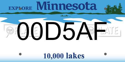 00D5AF Minnesota License Plate