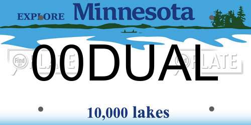 00DUAL Minnesota License Plate