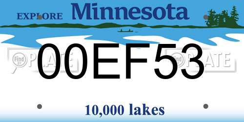 00EF53 Minnesota License Plate