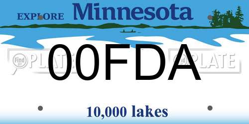 00FDA Minnesota License Plate