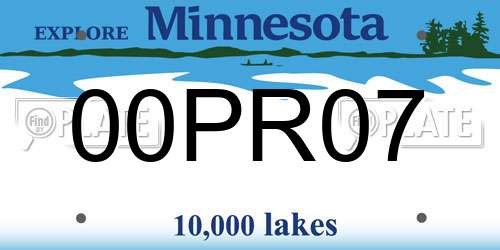00PR07 Minnesota License Plate