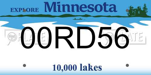 00RD56 Minnesota License Plate