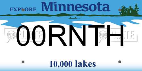 00RNTH Minnesota License Plate