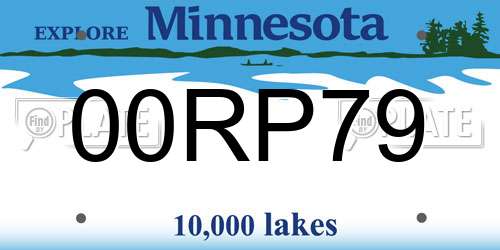 00RP79 Minnesota License Plate