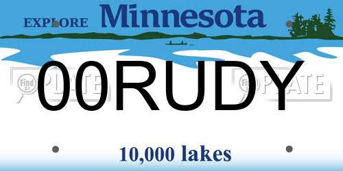 00RUDY Minnesota License Plate