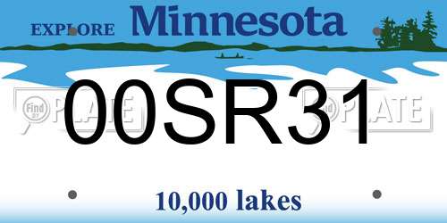 00SR31 Minnesota License Plate