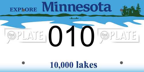 010 Minnesota License Plate