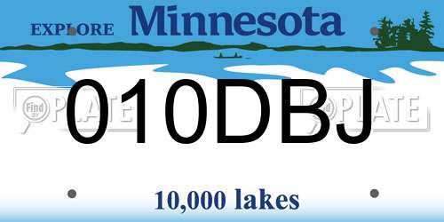 010DBJ Minnesota License Plate
