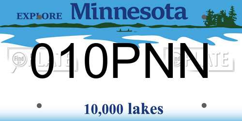 010PNN Minnesota License Plate